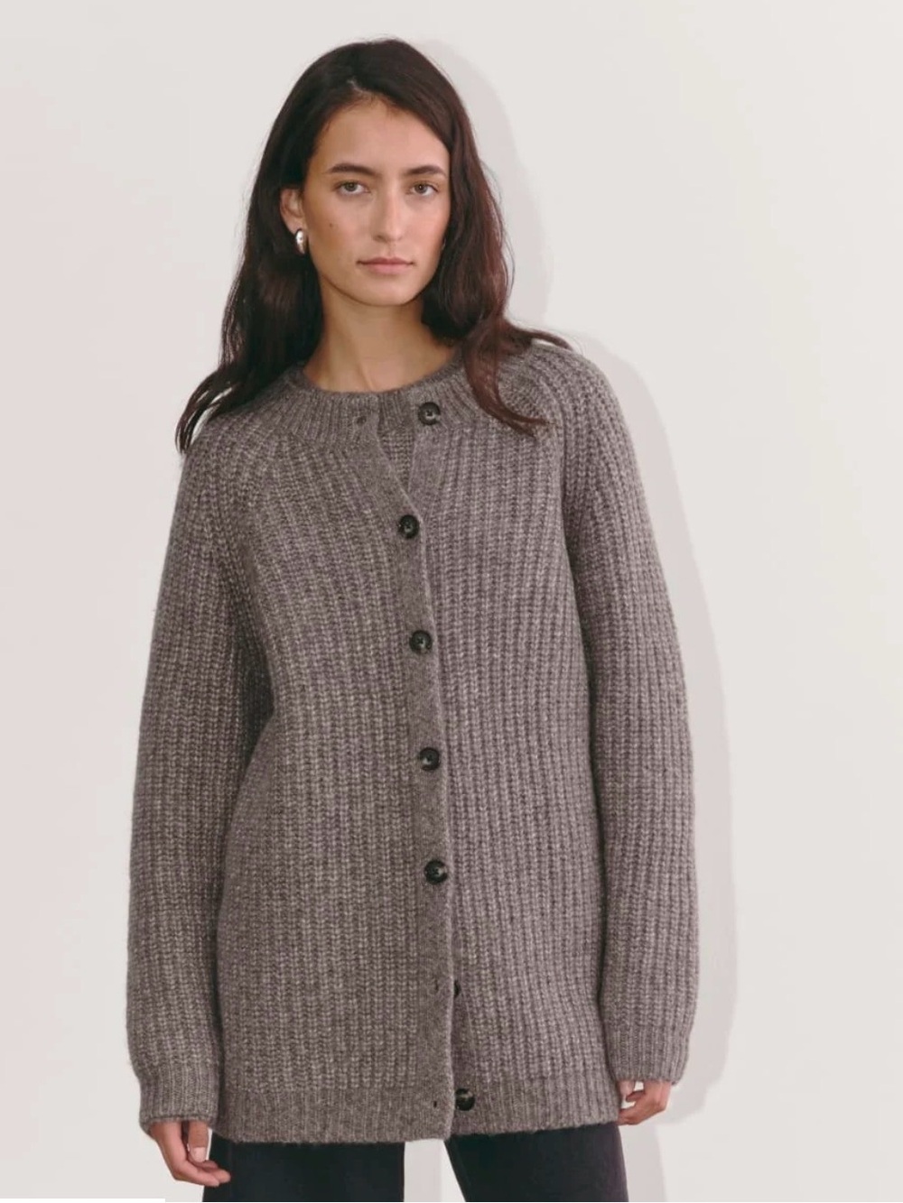 Everlane Fisherman Cardigan in Cloud. Small